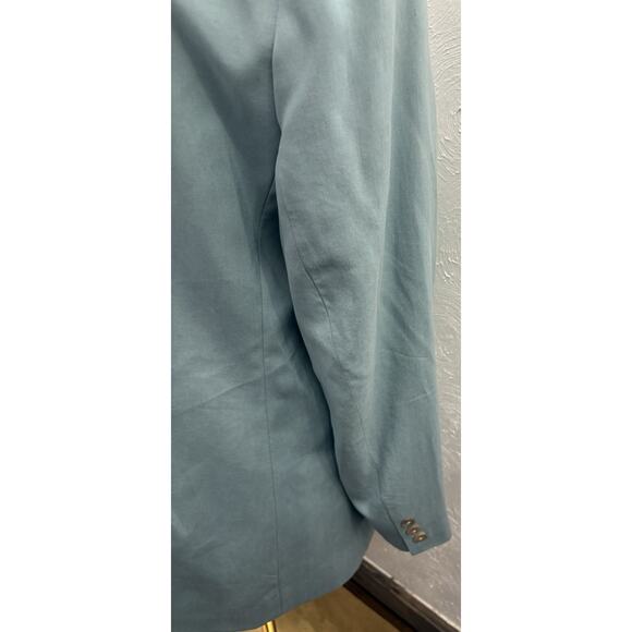 Vintage Talbots Woman’s Pure Silk Pale Green Lined Two Button Blazer Jacket 6 - Picture 4 of 8